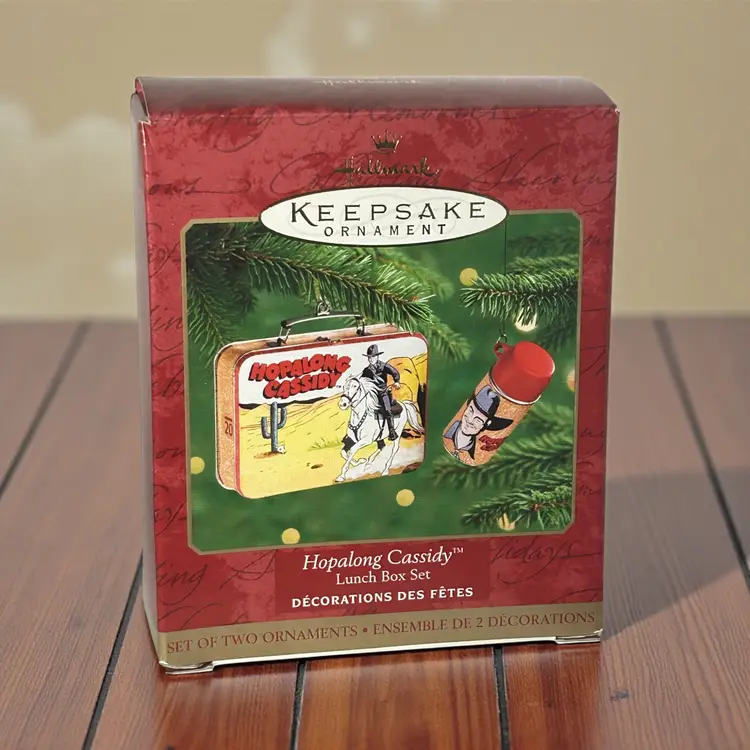 Hallmark Keepsake Ornament Hopalong Cassidy Lunch Box & Thermos Set 2000