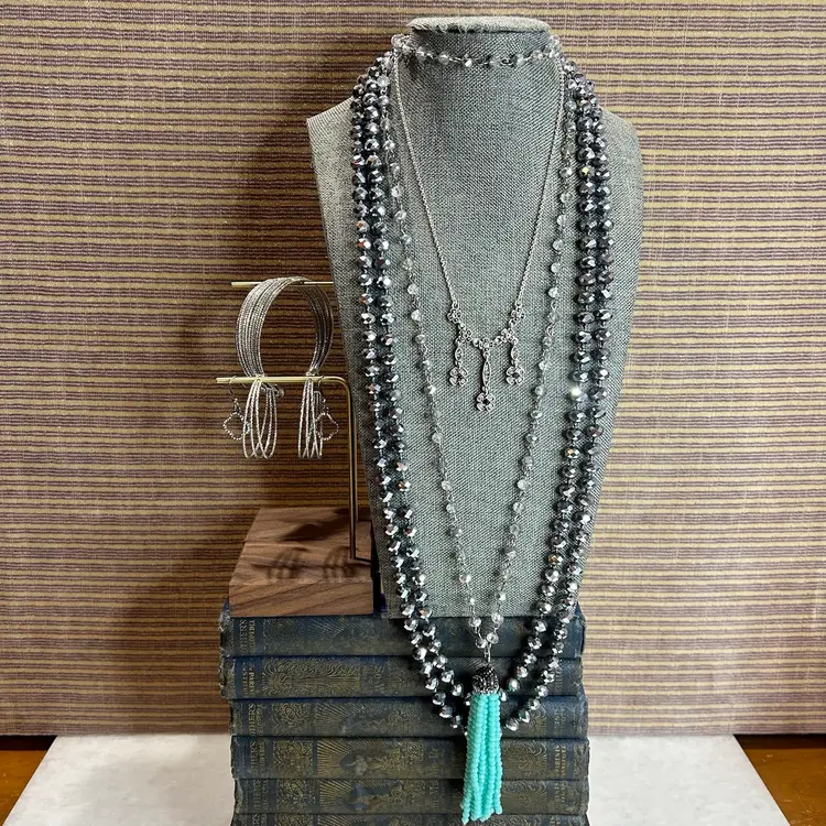 Coordinated Costume Jewelry Set - Faceted Glass