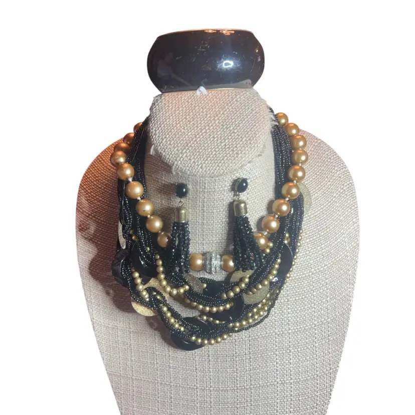 #44 - Black Braided Beads Lot