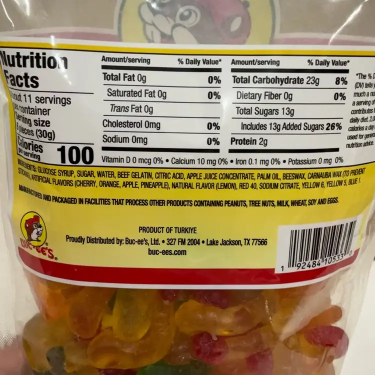 Buc-ee's Gummi Worms Candy in a Resealable Bag, 12 Ounces