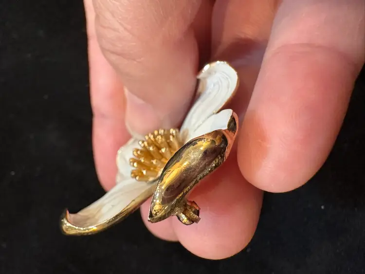 Vintage Trifari Enamel Dogwood Brooch