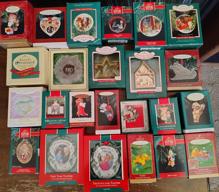 24 Hallmark ornaments 1980s-90s Lot #1