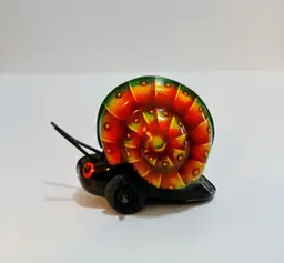 Vintage German Metal Litho Toy Snail