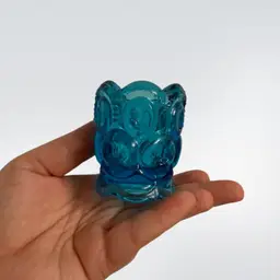 2.5in LE Smith Moon And Star Glass Toothpick Holder In Peacock