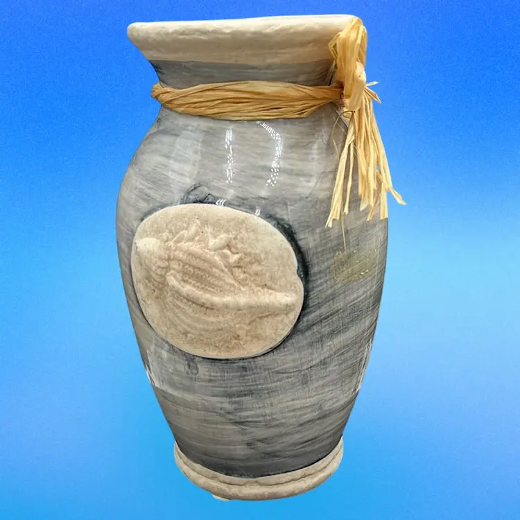 Ceramic Shell Vase, 5” Tall