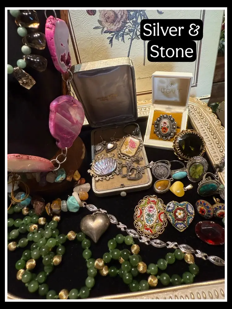 Silver & Stone- Sterling, Micro Mosaics, Vintage Glass, Precious Stones And More