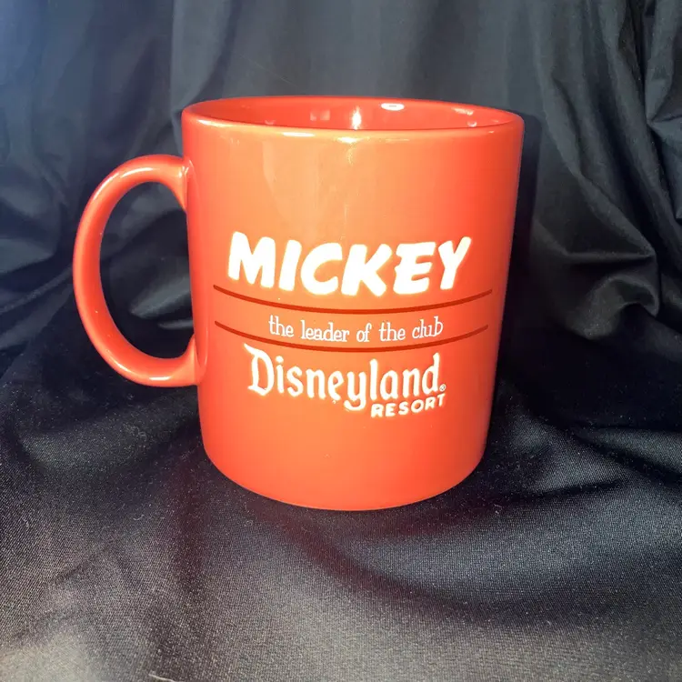 Mickey Mouse Orange Red “Leader Of The Club” Oversized Coffee Mug 16 Ounce Disney Parks