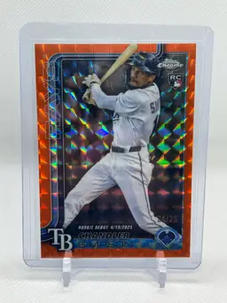 Chandler Simpson 2025 Topps Chrome Update Orange Geometric Refractor /25 Tampa Bay Rays