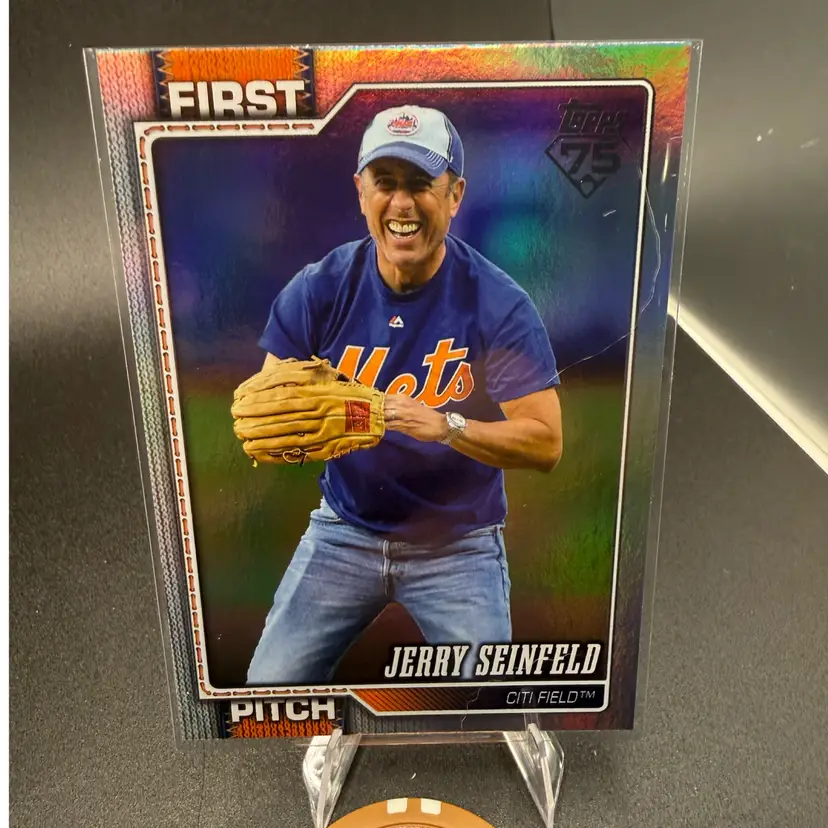 Jerry Seinfeld First Pitch Foil 2026 Topps Series 2 New York Mets