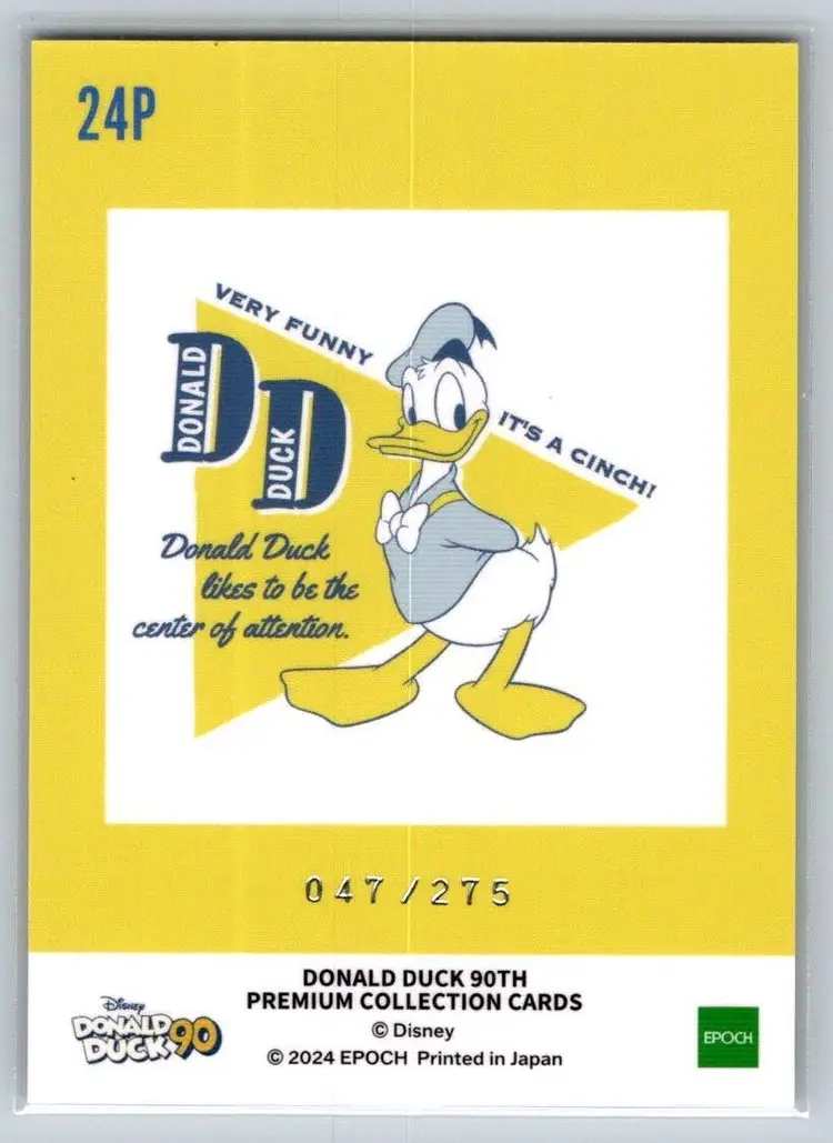 Donald Duck 2024 EPOCH Disney Donald Duck 90th Premium 24P Gold Foil 47/275