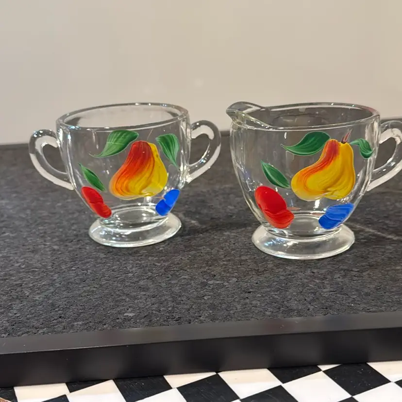 Vintage Gay Fad Hand Painted Cream And Sugar Set