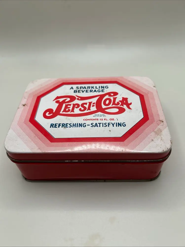 Pepsi Cola Tin With Note Cards