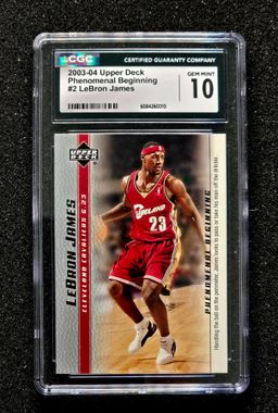 2003 Upper Deck Phenomenal Beginning LeBron James #2 CGC 10 Gem Mint Rookie RC