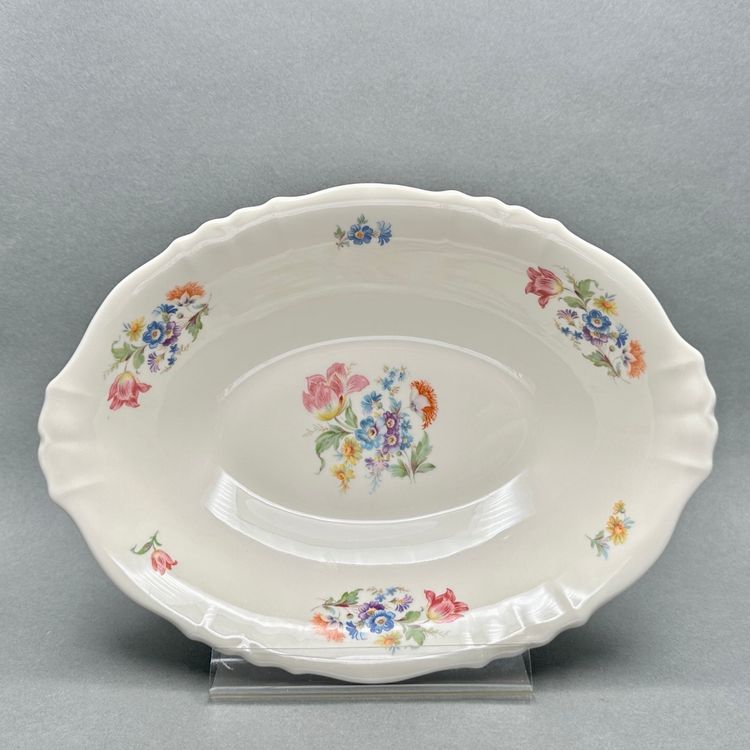 Vintage O.P. Co. Syracuse China SS Oval Vegetable Serving Bowl With Florals
