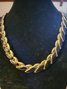 D'Orlan black enamel necklace