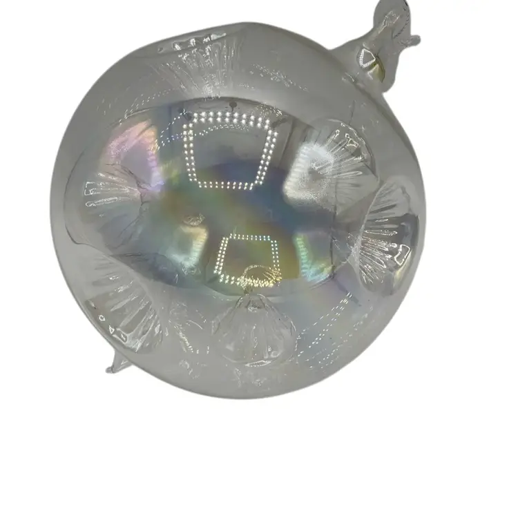 Z. 6 Dented Iridescent Vintage Taiwan Ornament 4”