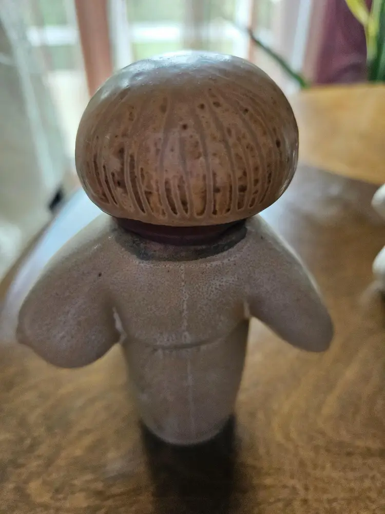 Pair Of 1970's  UCTCI 
JAPANESE Stoneware  Ceramic Boy & Girl Decorative Figures