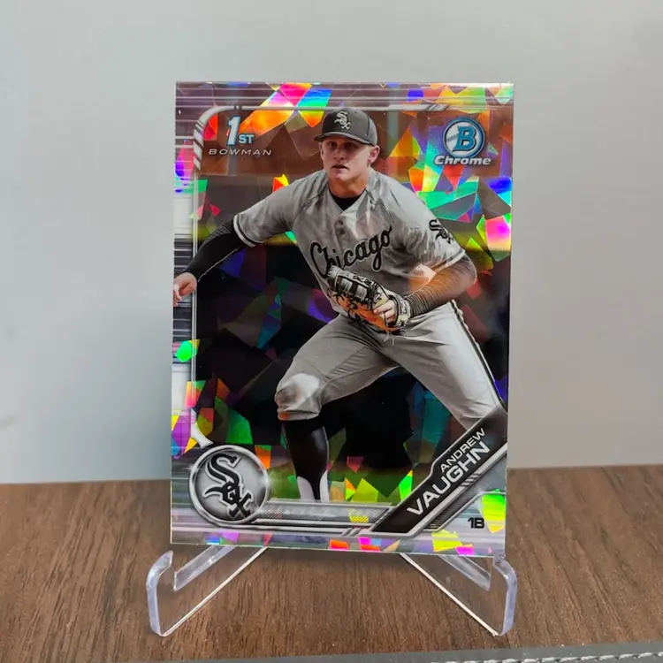 Andrew Vaughn (Milwaukee Brewers) 2019 1st Bowman Chrome Sapphire Chicago White Sox Uniform