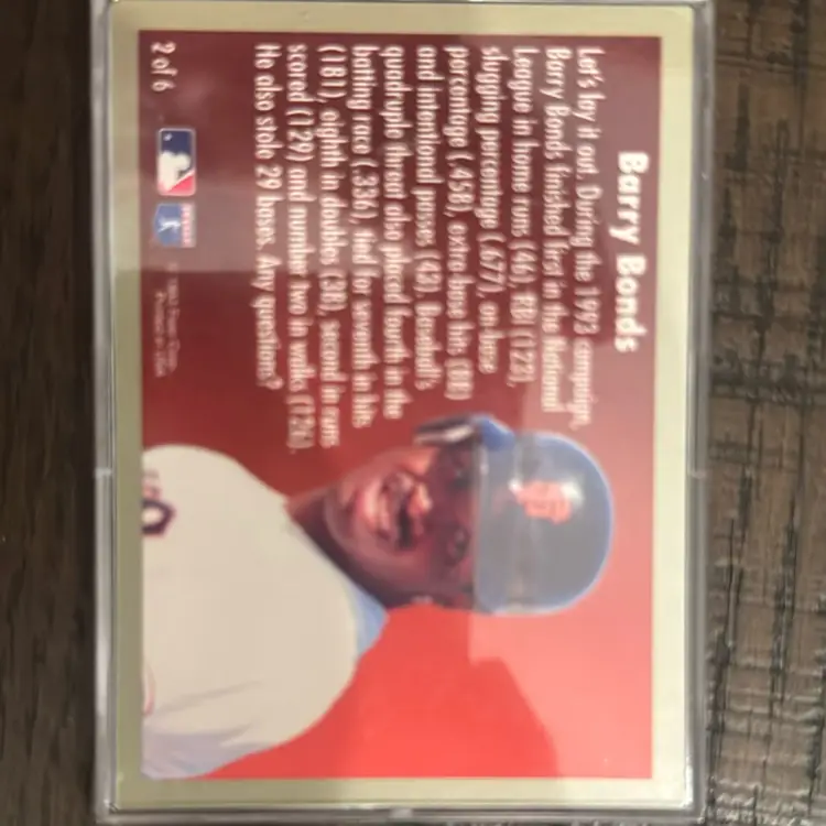 Barry Bonds 1994 Fleer Award Winner