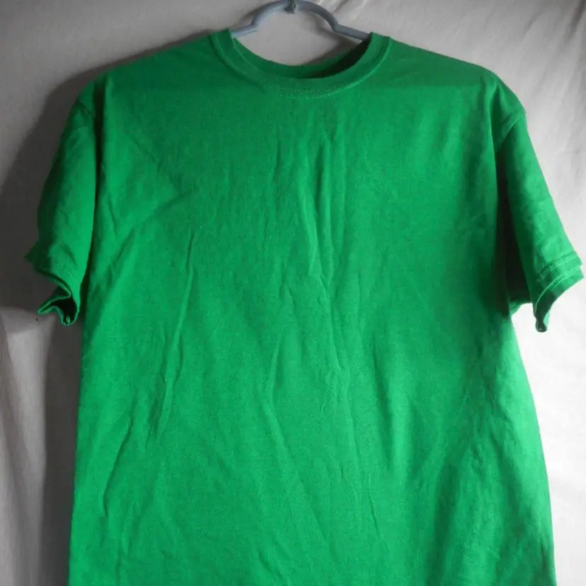 Green Gildan Sz L Heavy cotton Tee T-Shirt Short Sleeve