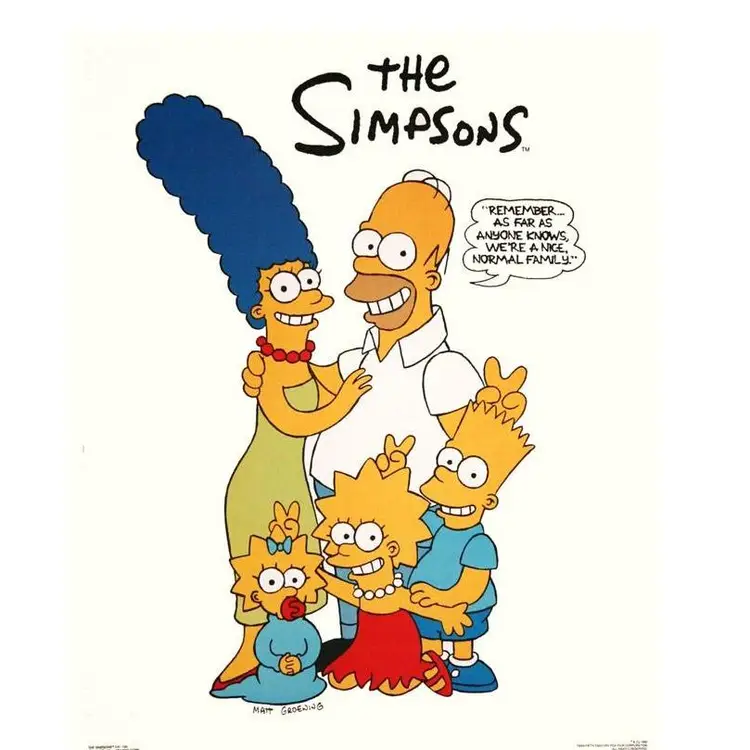 16 x 20 In, Original Vintage 1990 Poster, THE SIMPSON FAMILY, Rare & Very  Collective Poster