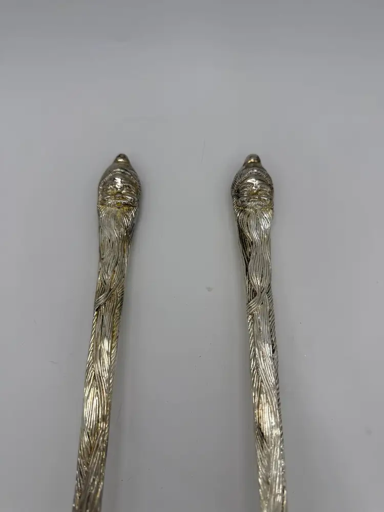 Vtg. 1995 International Silver Plated 13” Santa Claus Serving Spoon & Fork Set