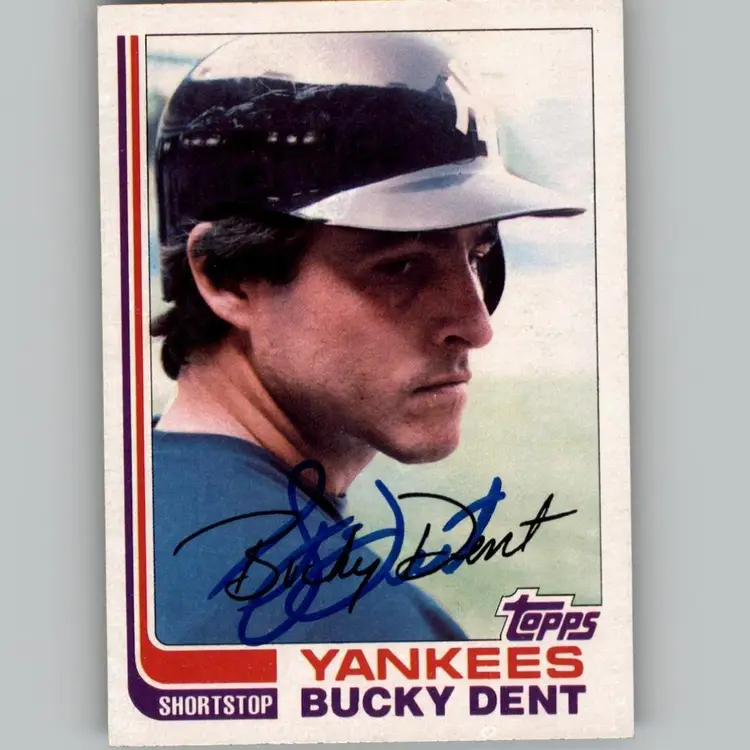 Bucky Dent Signed New York Yankees 1982 Topps Baseball Card #240