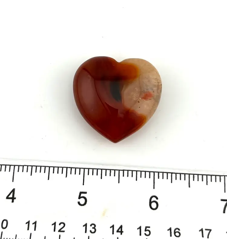 Carnelian Stone Heart 1.25”x 1.25”