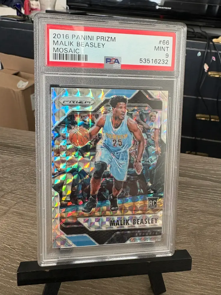 Malik Beasley 2016-17 Panini Prizm Mosaic Silver RC Rookie PSA 9 NBA Basketball Card Denver Nuggets (A2)