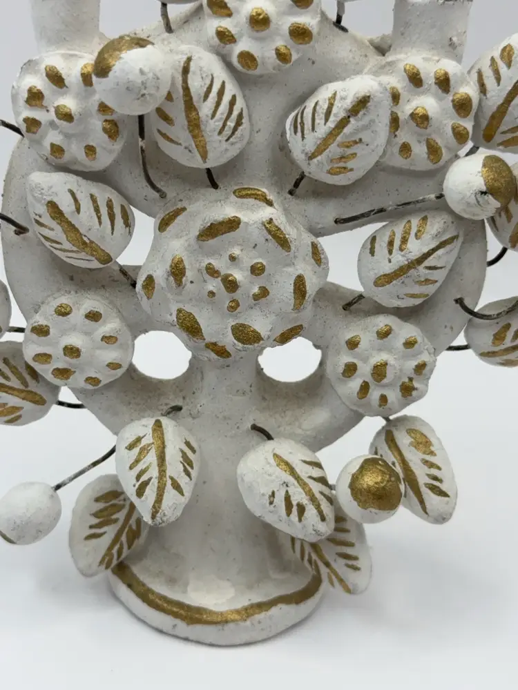 Mexican Folk Art Pottery Tree of Life Candleholder “Árbol de la Vida”