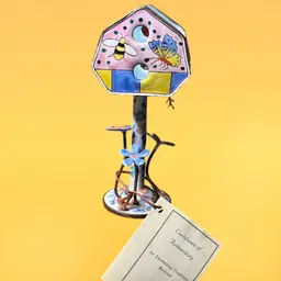 23. Vintage Kelvin Chen Miniature Handpainted Enamel Copper 4-1/2” Tall