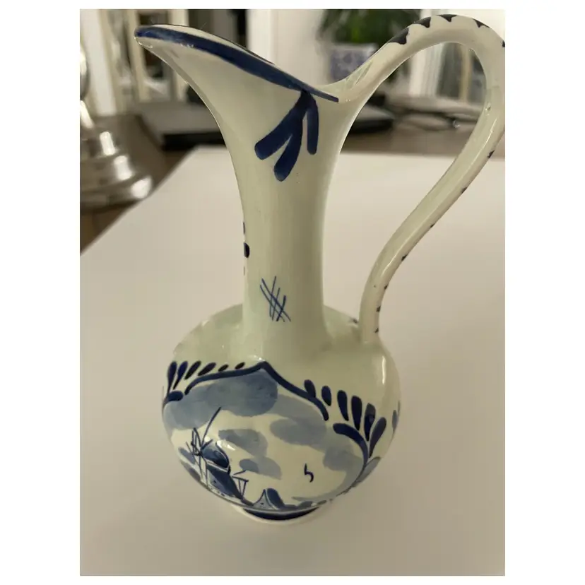 Delft Pitcher Blue & White 6 1/2" HIGH