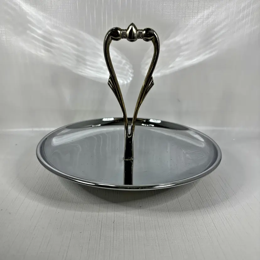 Kromex Tidbit Dessert Serving Tray 1960s Mid Century Modern Vintage 9”