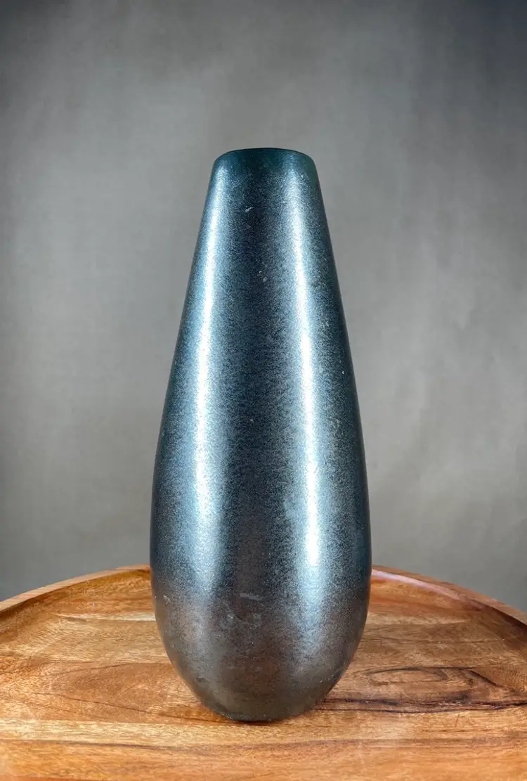 Vintage Royal Haeger Pottery Copper Ash Brown Glaze Tear Drop Vase 2004