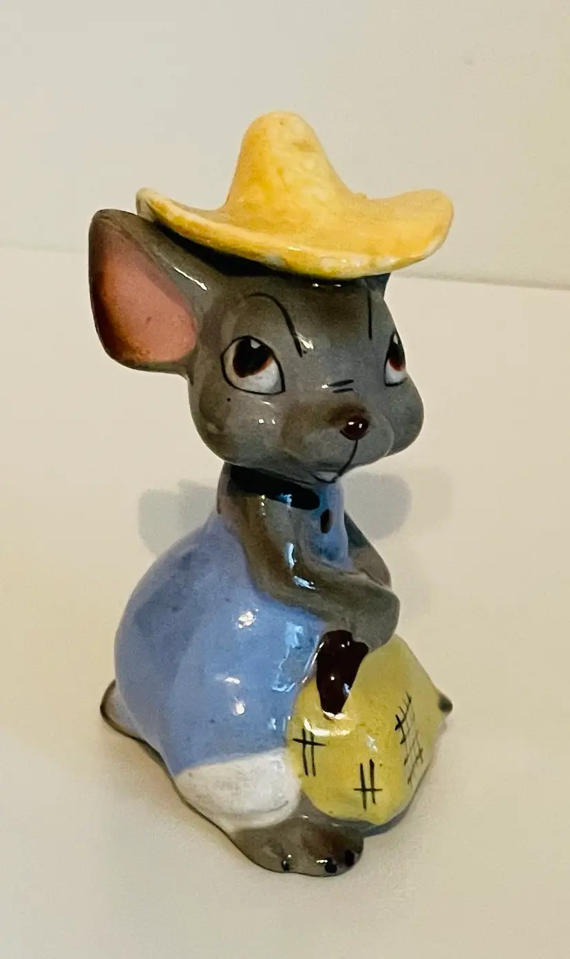 Vintage Japan Country Mouse Farmer Figurine