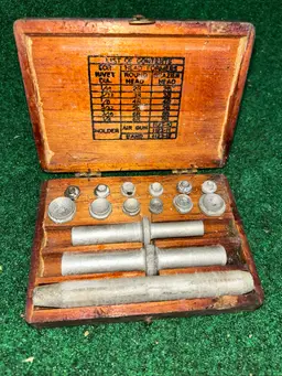 Vintage Original W.W.II Era U.S. Navy USN Rivet Set In Wooden Case