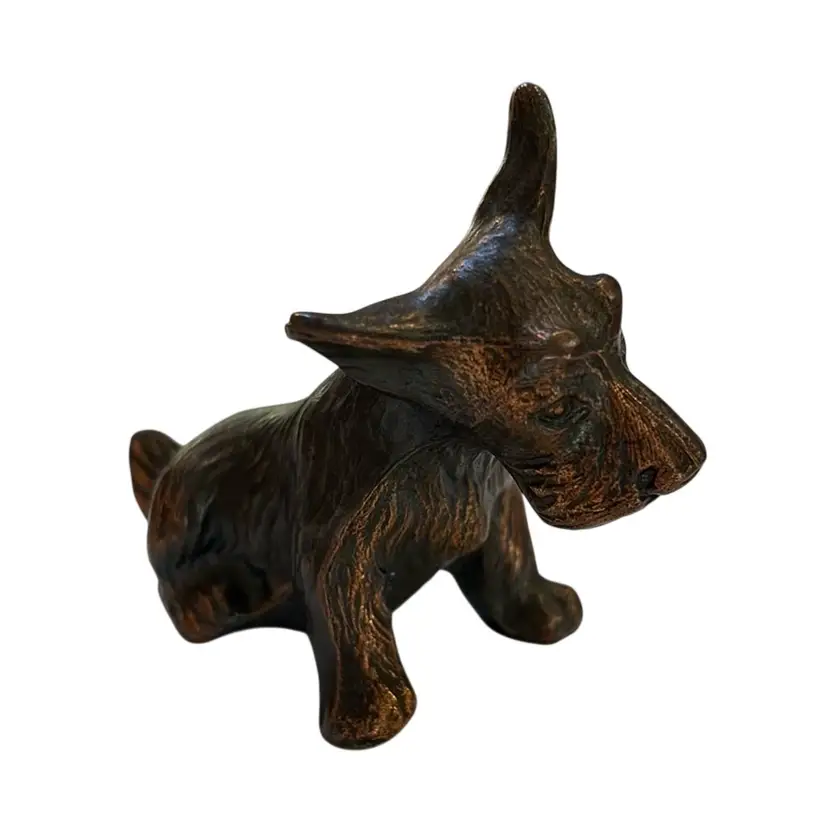 Metal With Copper Finish Scotty Dog 3” Talk 4” Wide