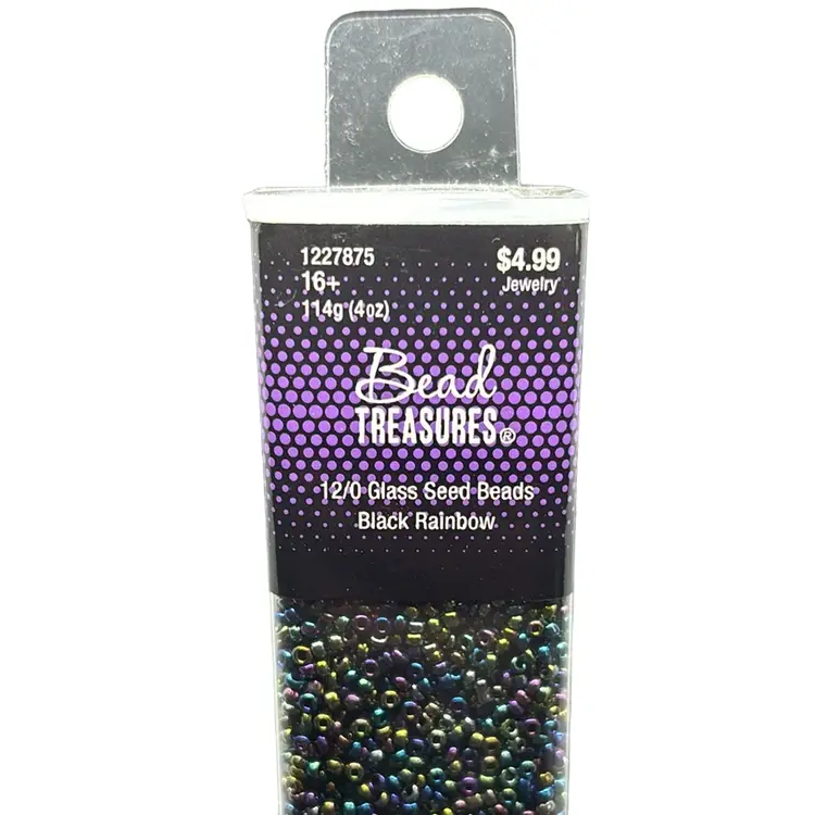 Black Rainbow Bead Treasures 12/0 Glass Seed Beads