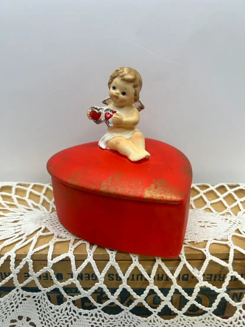 Lefton Heart / Cherub Trinket Dish