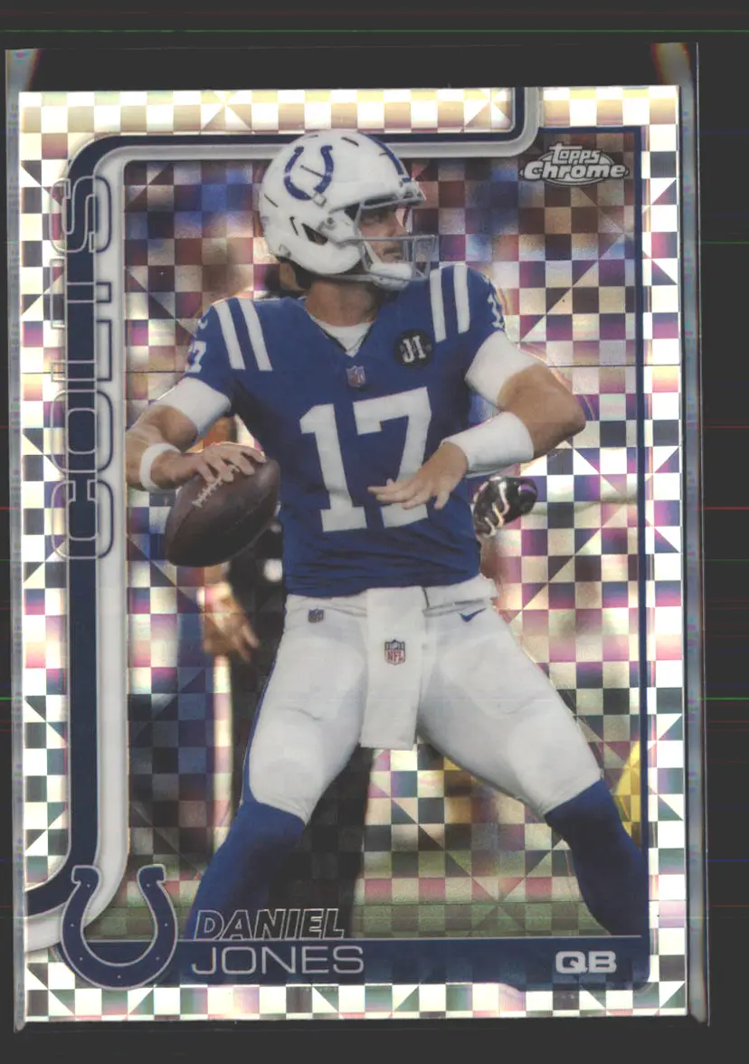 Daniel Jones 2025 Topps Chrome X-Fractor #132 - (142) - Indianapolis Colts