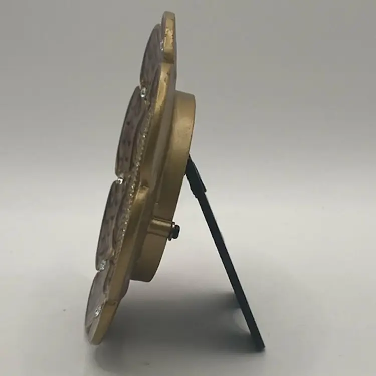 Small Enameled Picture Frame With Rhinestones, New, 4” Total Diameter With 
1 1/2” Frame Opening.