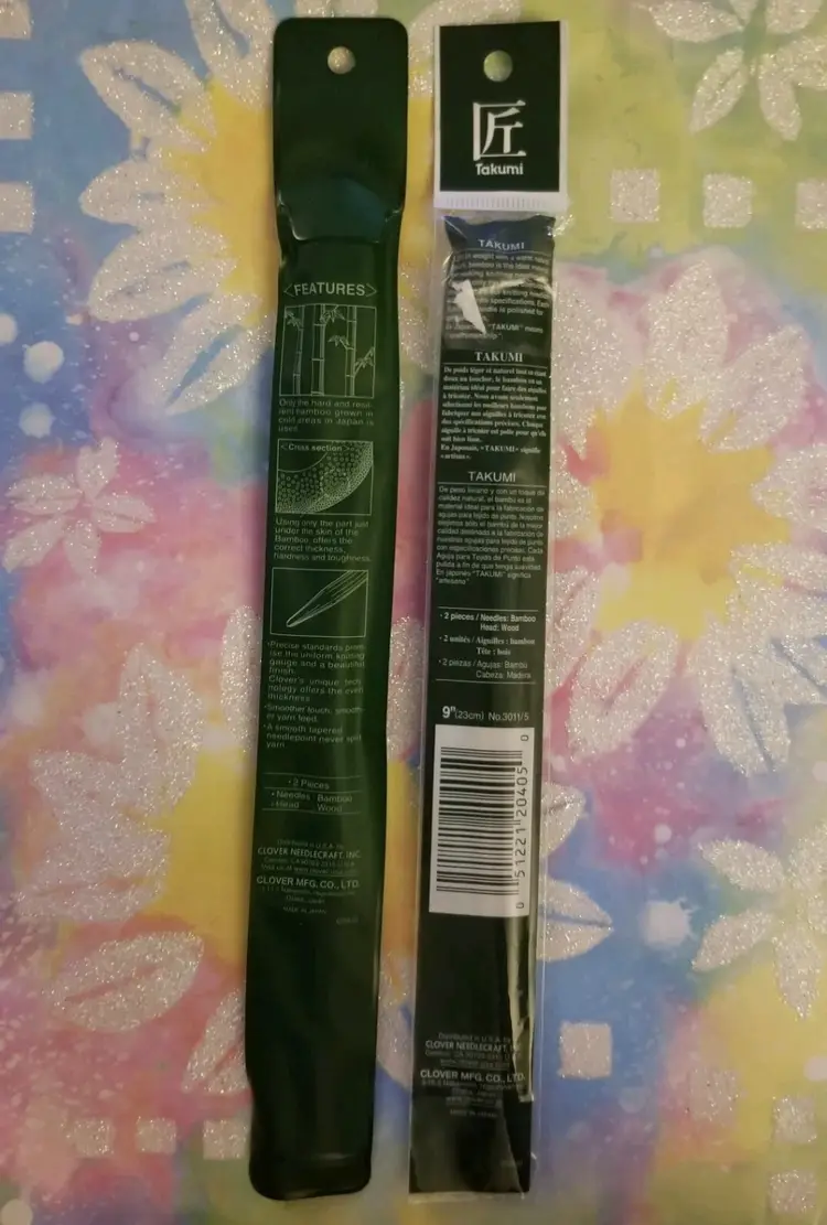 2 Sets of New 9" Clover Takumi Premium Bamboo Knitting Needles US #5 3.75mm