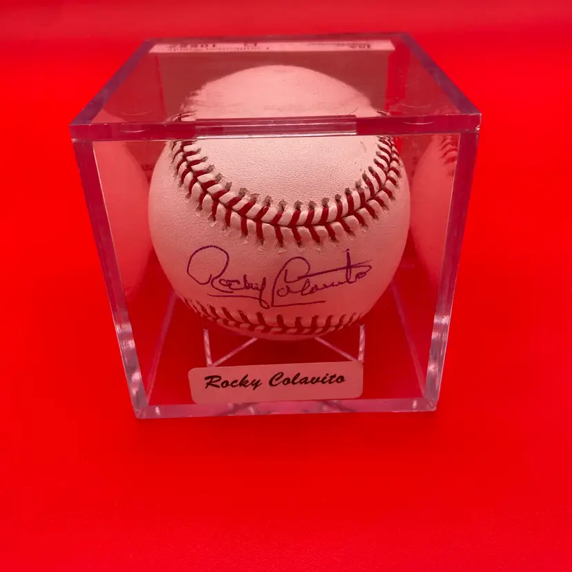Rocky Colavito Autographed Rawlings Major Leage Baseball w/ JSA COA & Case