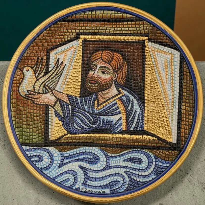Di Franco Lamincia Noah and the Dove Noe e la Colomba 1984 Collector Plate B1828