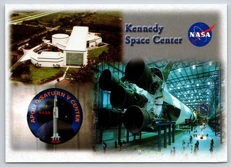 Postcard Kennedy Space Center Saturn V Moon Rocket Florida Apollo Launch