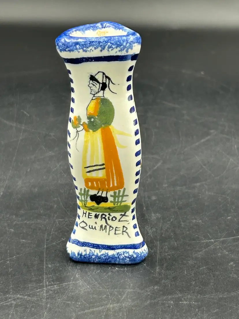 Henriot Quimper Faience Knife Rest Hand Painted Brenton Figure France
