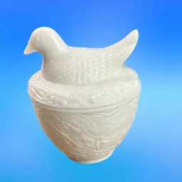 G- Avon Milk Glass Hen On Nest
