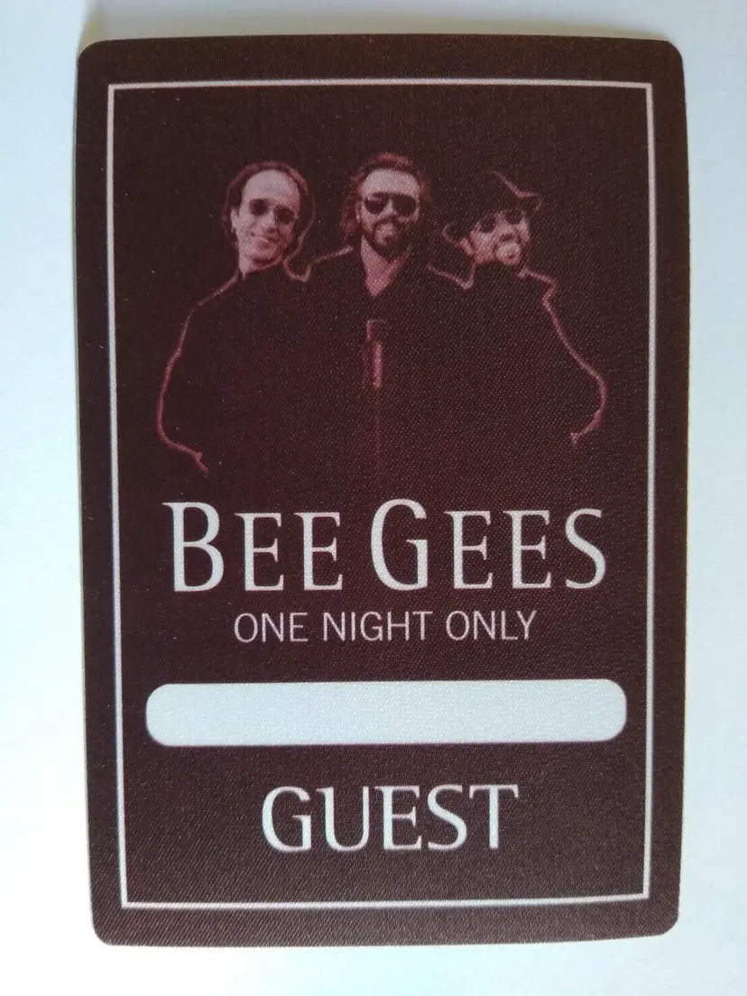 Bee Gees Backstage Pass Vintage 1997 Tour One Night Only Pop Rock Disco Guest