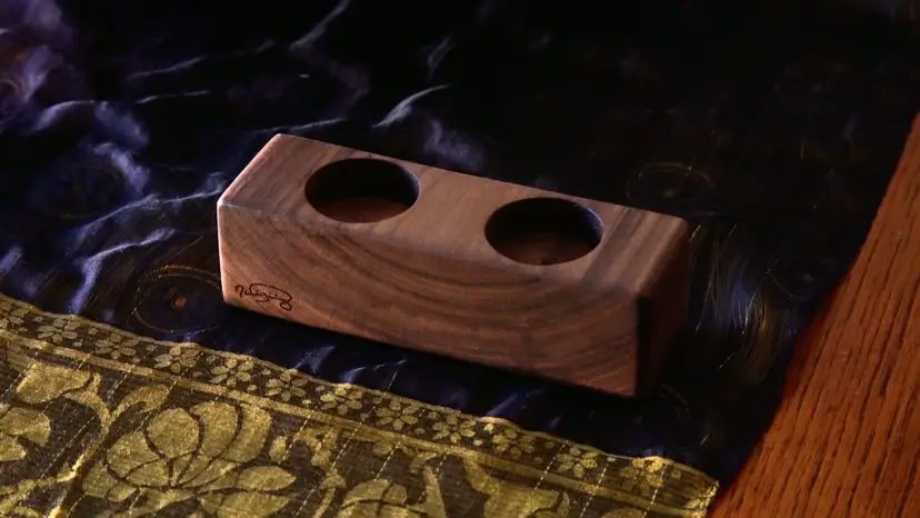 Handcrafted Walnut Tea Light Holder (for two candles)