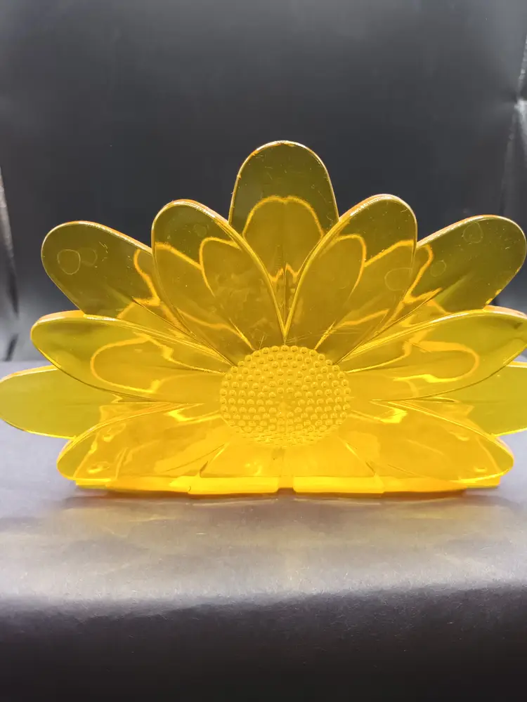 Vintage 1970s Yellow Daisy Plastic Napkin Holder